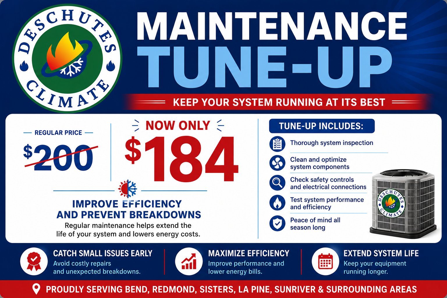 Maintenance Tune-Up Coupon Deschutes Climate Bend, Oregon Heating and Cooling Contractor
